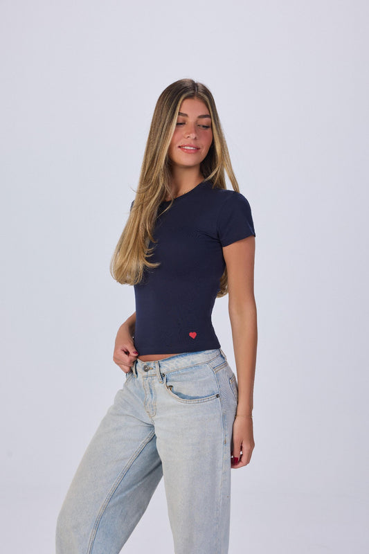 Navy Baby Tee