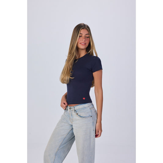 Navy Baby Tee