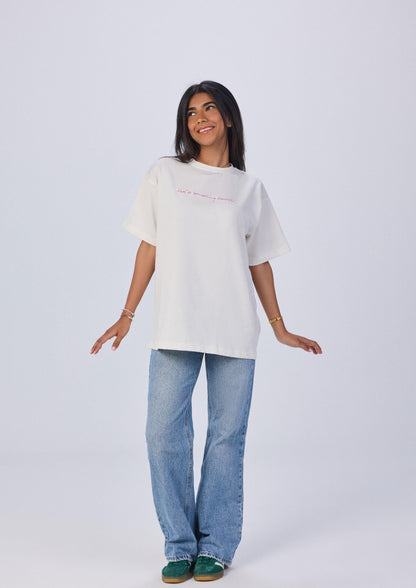“Tied To Something Beautiful” Oversized Tee