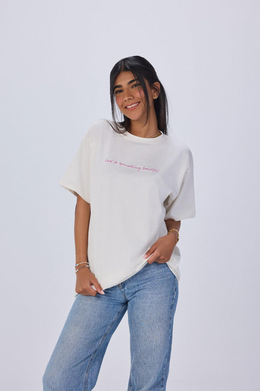 “Tied To Something Beautiful” Oversized Tee
