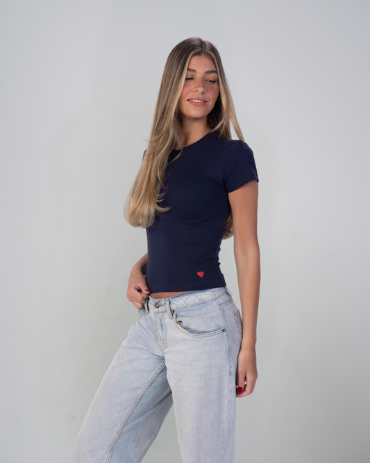Navy Baby Tee